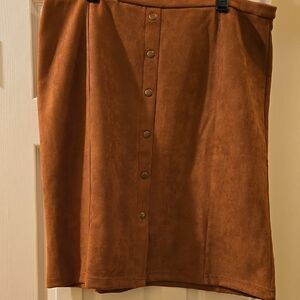 Brown Knee-Length Pencil Skirt for Casual Work